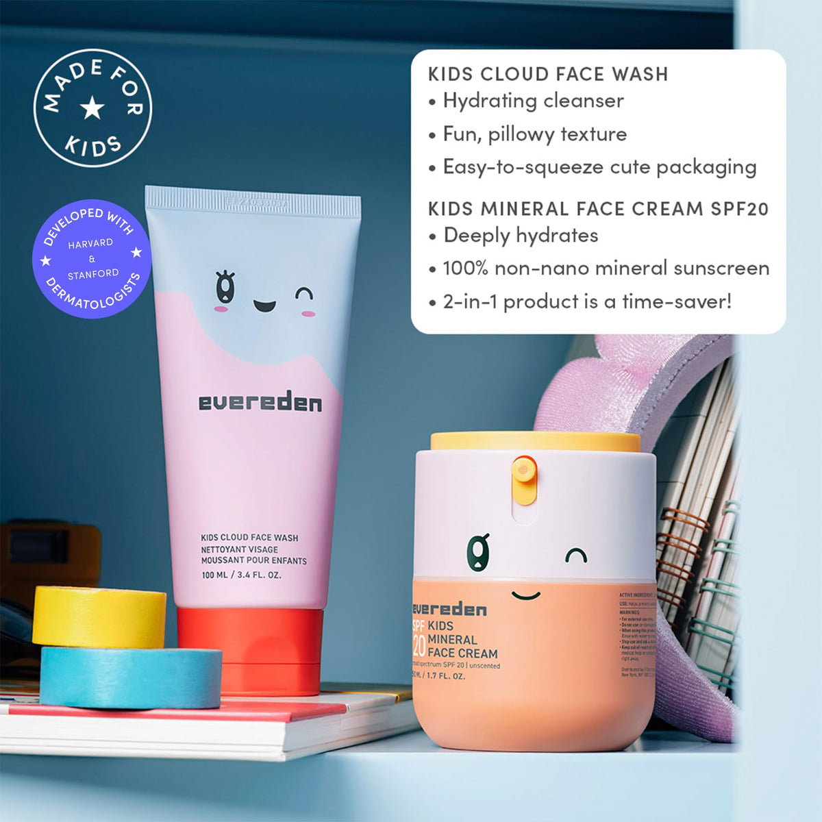 Evereden Kids SPF 20 Cream side view showing creamy texture
