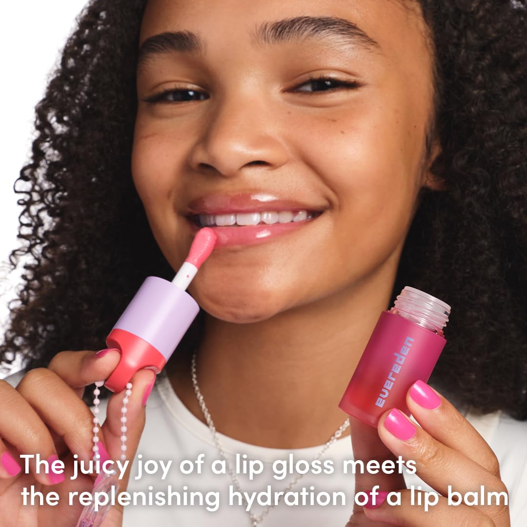 Evereden Kids Tinted Lip Oil Red with sunflower and avocado oil ingredients
