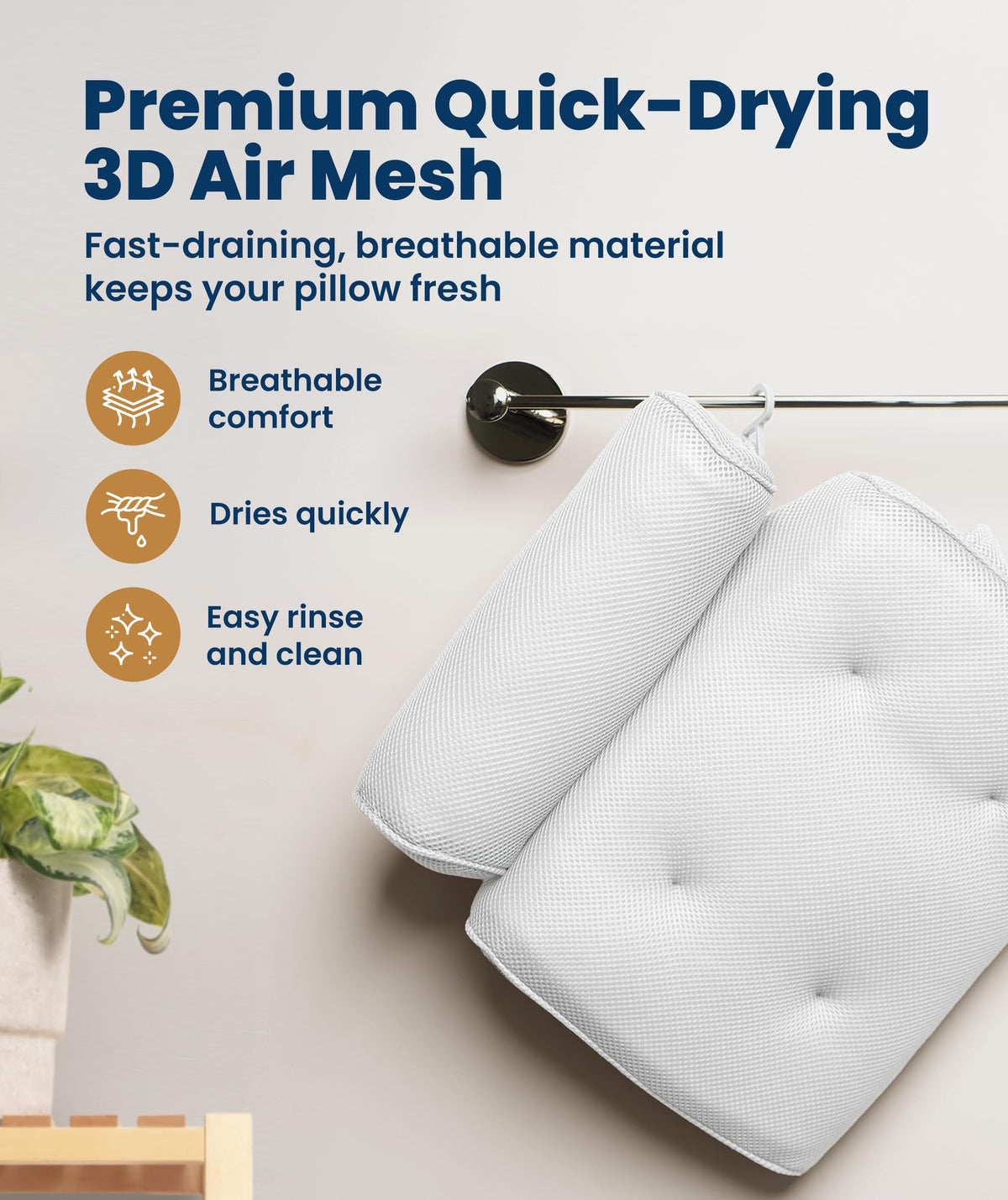 Everlasting Comfort Bath Pillow in a bathtub setting