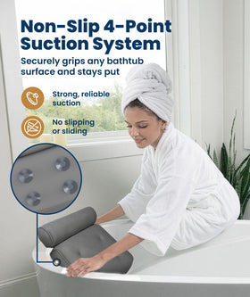 Everlasting Comfort Bath Pillow side view showing built-in pocket