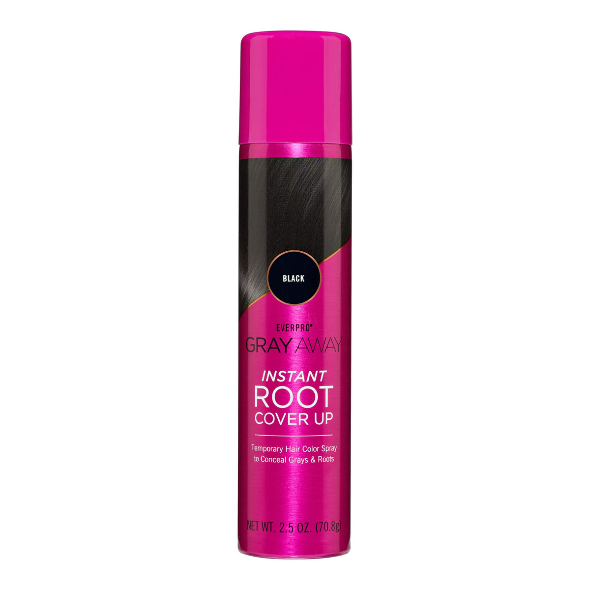 EVERPRO Gray Away Instant Root Cover Up Spray 2.5oz Black front view