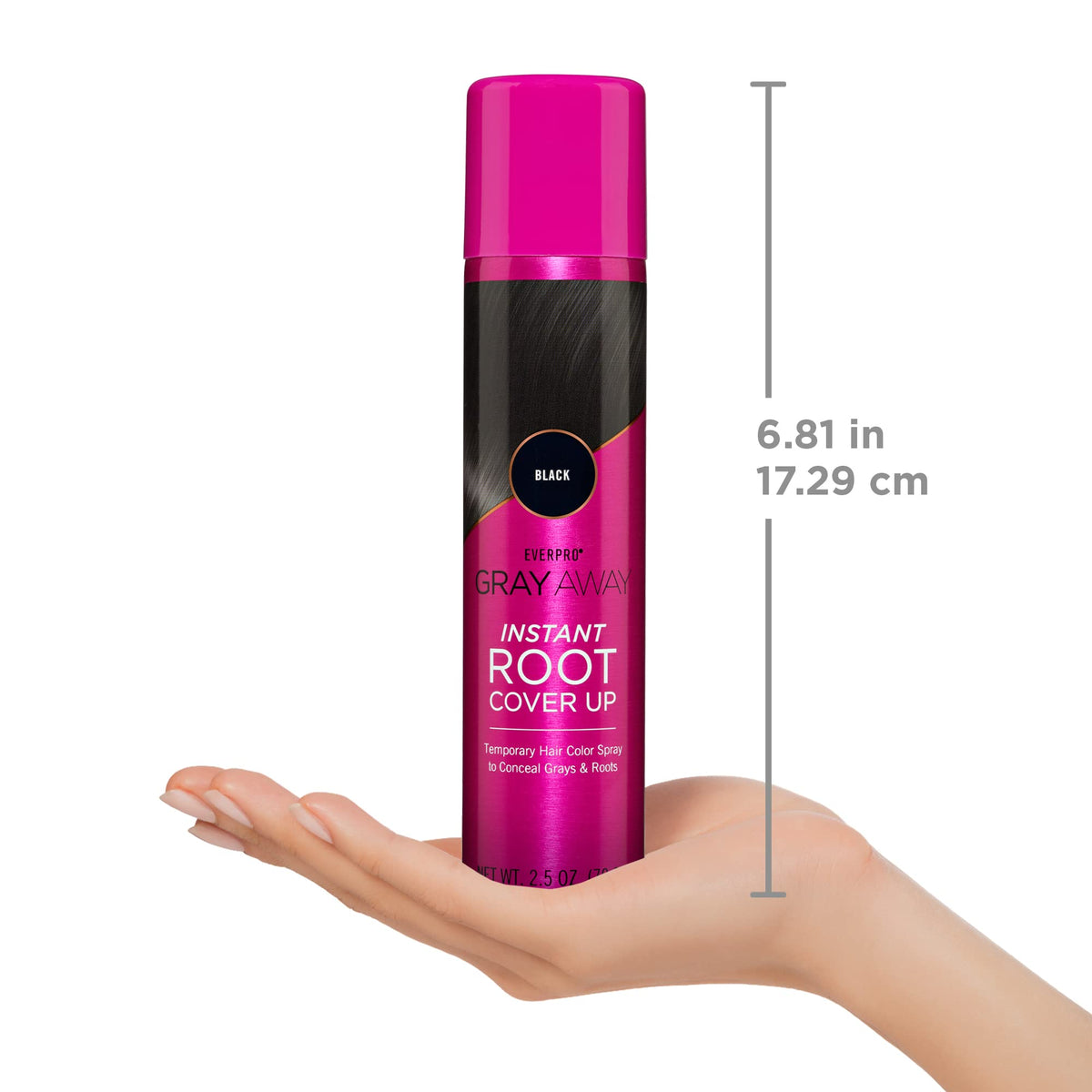 EVERPRO Gray Away Instant Root Cover Up Spray 2.5oz Black packaging