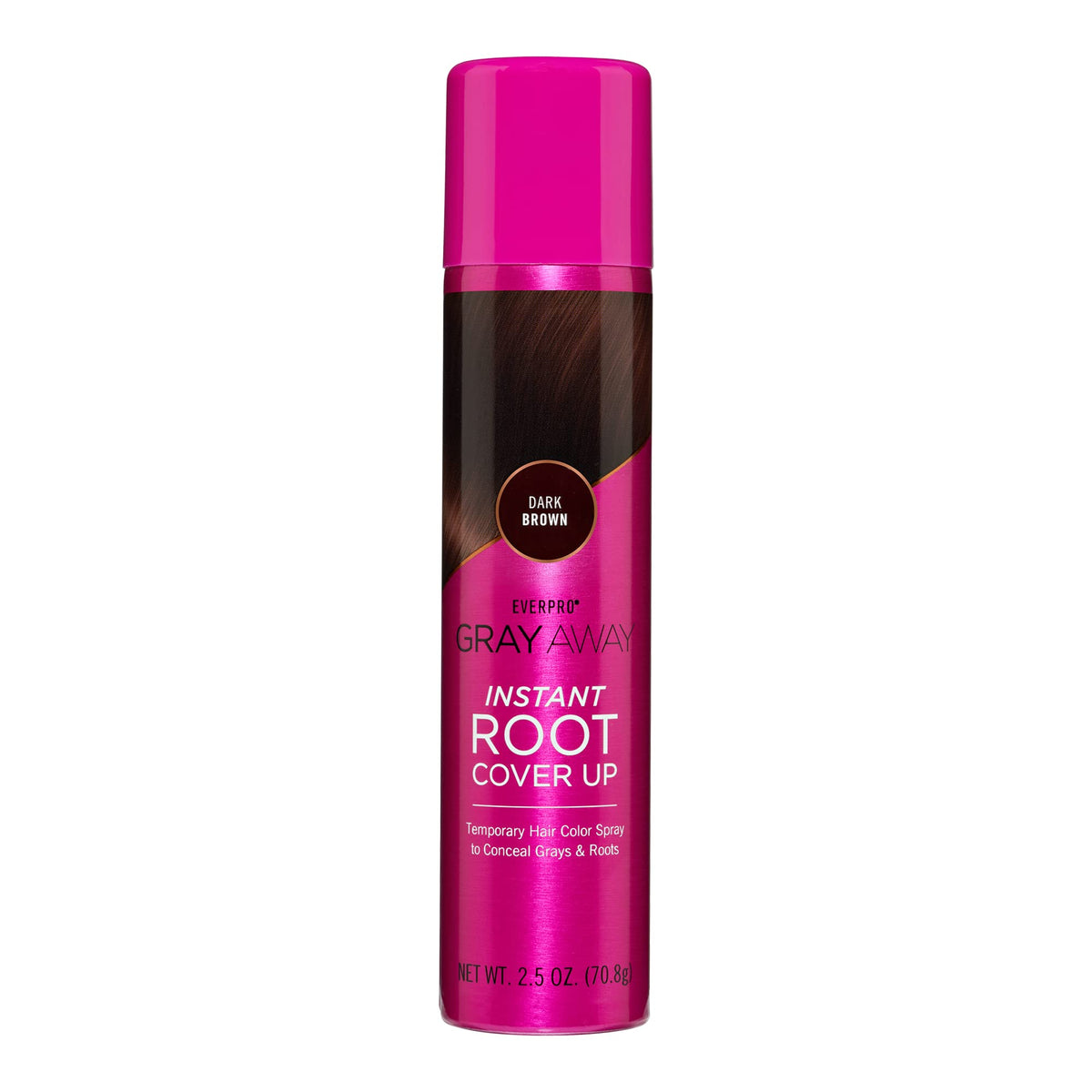 EVERPRO Gray Away Instant Root Cover Up Spray Dark Brown front view