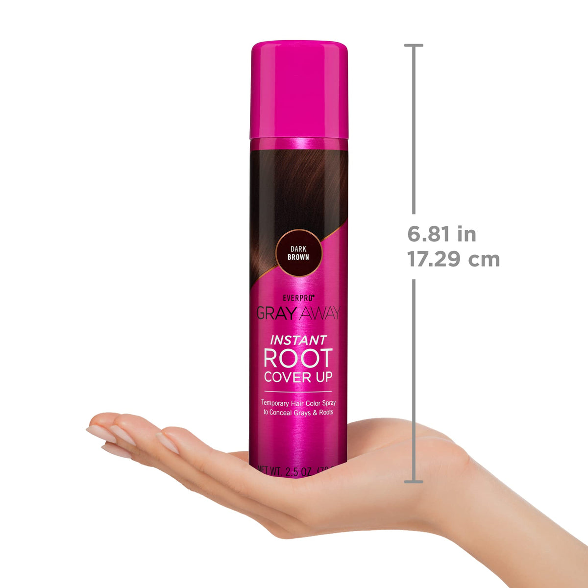 EVERPRO Gray Away Instant Root Cover Up Spray Dark Brown packaging details