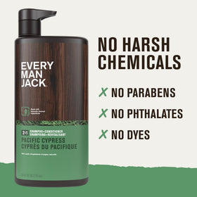 Every Man Jack 2-in-1 Shampoo & Conditioner Pacific Cypress ingredients list