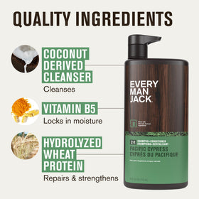 Every Man Jack 2-in-1 Shampoo & Conditioner Pacific Cypress lifestyle scene