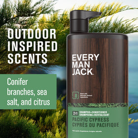 Every Man Jack 2-in-1 Shampoo & Conditioner Pacific Cypress side view