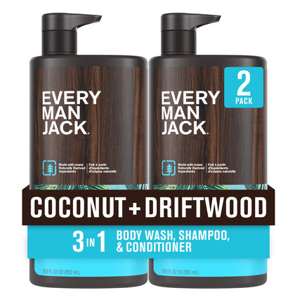 Every Man Jack 3-in-1 All Over Body Wash Coconut Driftwood front view