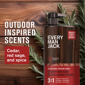 Every Man Jack 3-in-1 Body Wash Cedar Red Sage side view