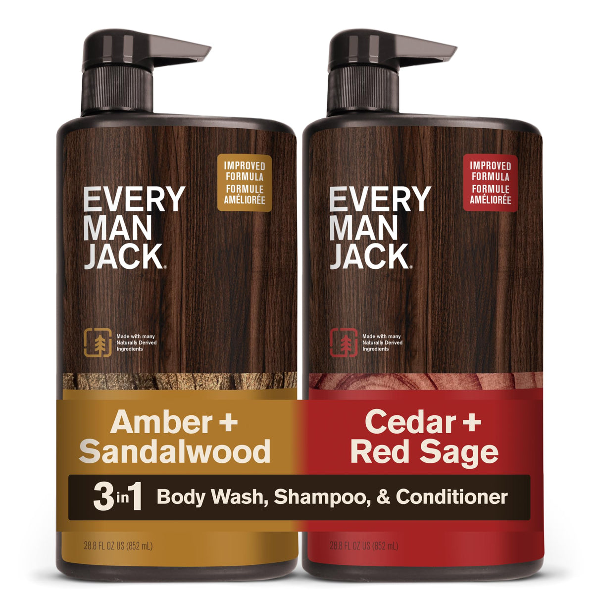 Every Man Jack 3-in-1 Body Wash Sandalwood & Cedar front view