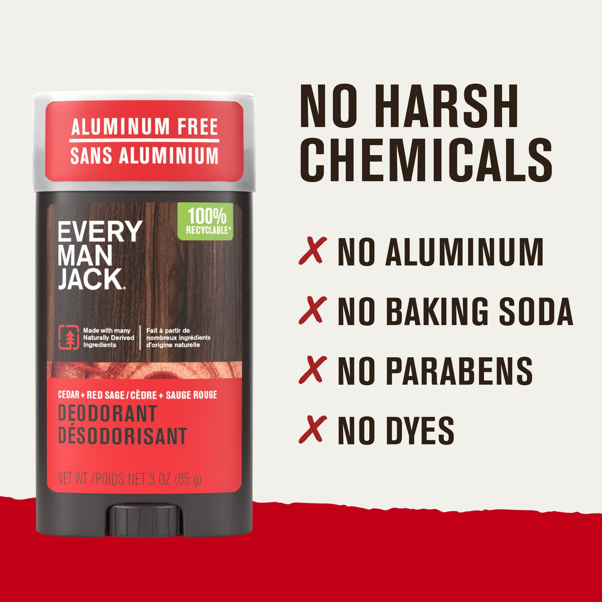 Every Man Jack Aluminum Free Deodorant Cedar Red Sage application demonstration