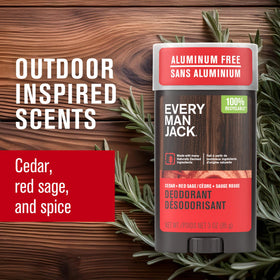 Every Man Jack Aluminum Free Deodorant Cedar Red Sage close-up of the stick