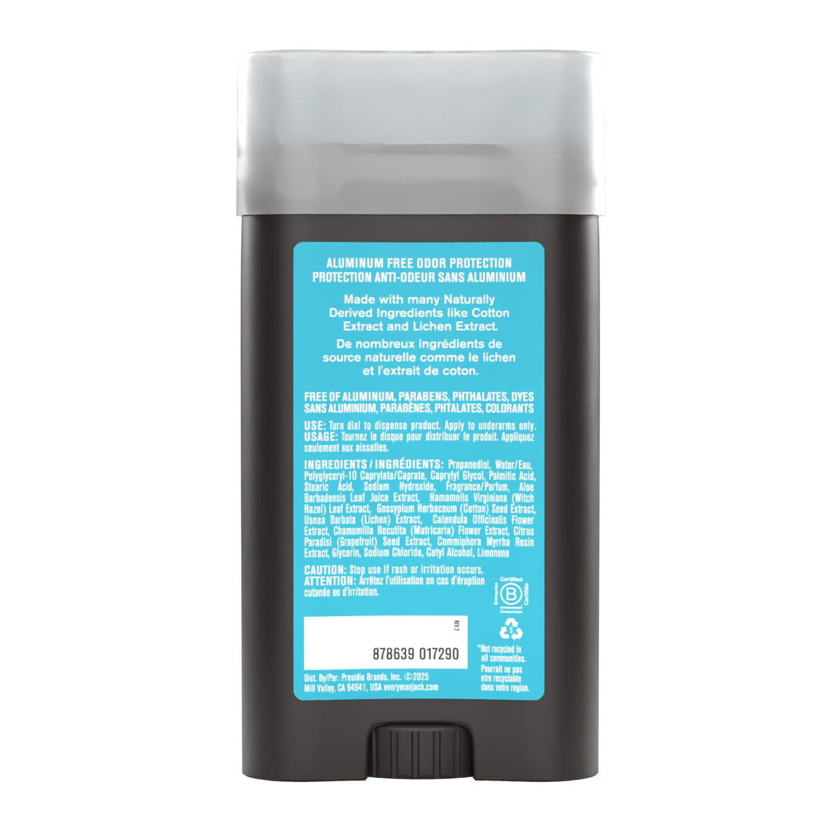 Every Man Jack Aluminum Free Deodorant Coconut Driftwood in bathroom setting