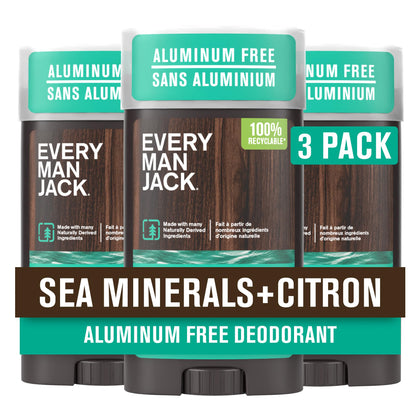 Every Man Jack Aluminum Free Deodorant Sea Minerals Citron front view