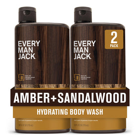Every Man Jack Amber Sandalwood Body Wash front view 24oz