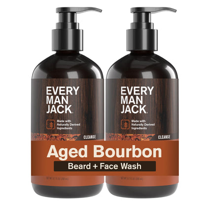 Every Man Jack Beard + Face Wash Aged Bourbon 6.7 fl. oz front view