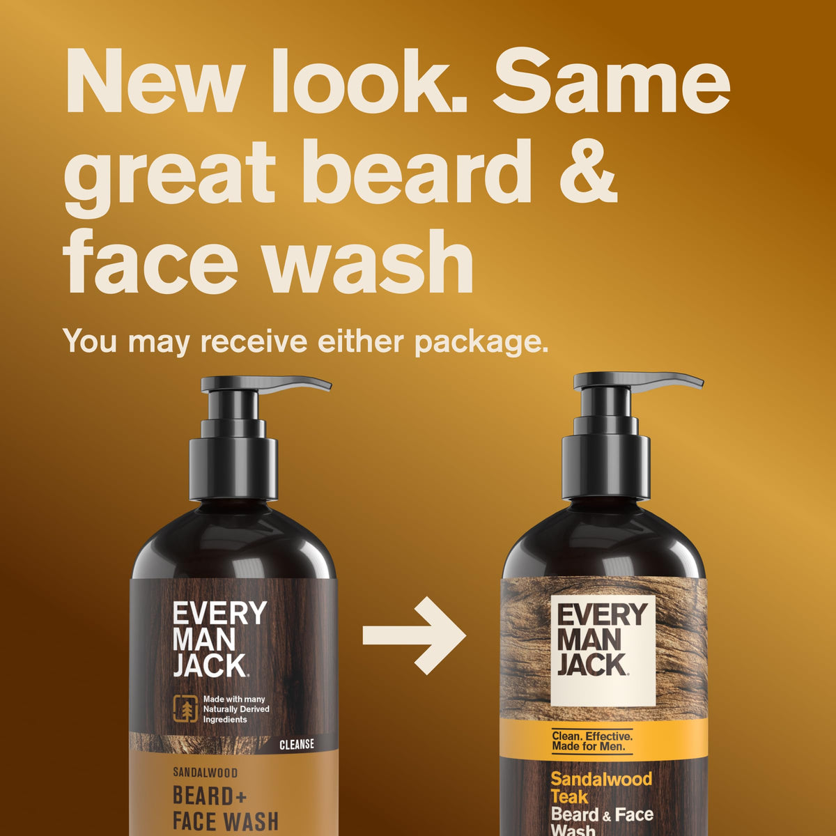 Every Man Jack Beard + Face Wash Sandalwood 6.7 fl oz side view
