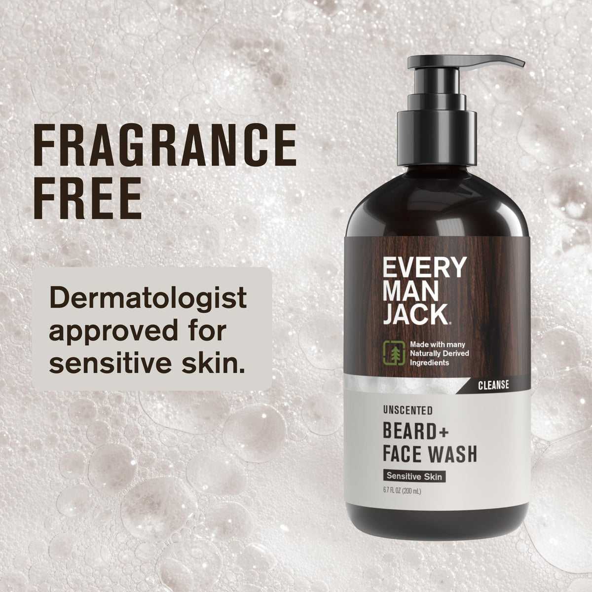 Every Man Jack Beard + Face Wash with open cap