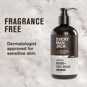 Every Man Jack Beard + Face Wash with open cap
