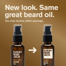 Every Man Jack Hydrating Beard Oil Vanilla Cedar side view