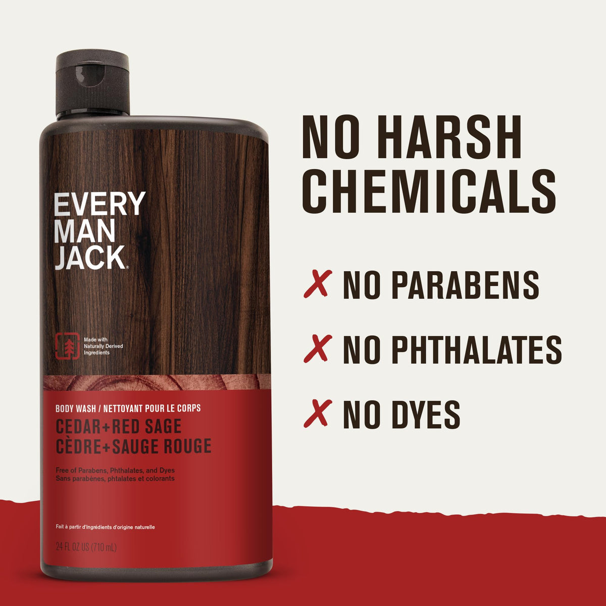 Every Man Jack Hydrating Body Wash Cedar Red Sage ingredients list