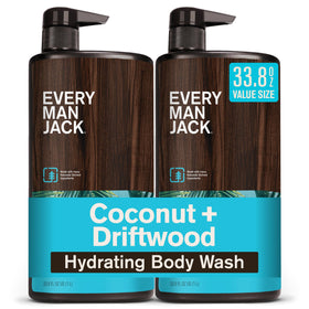 Every Man Jack Hydrating Body Wash Coconut Driftwood 33.8 fl oz front view