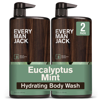 Every Man Jack Hydrating Body Wash Eucalyptus Mint front view