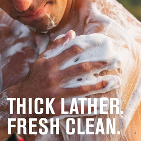 Every Man Jack Hydrating Body Wash Eucalyptus Mint lather in hands