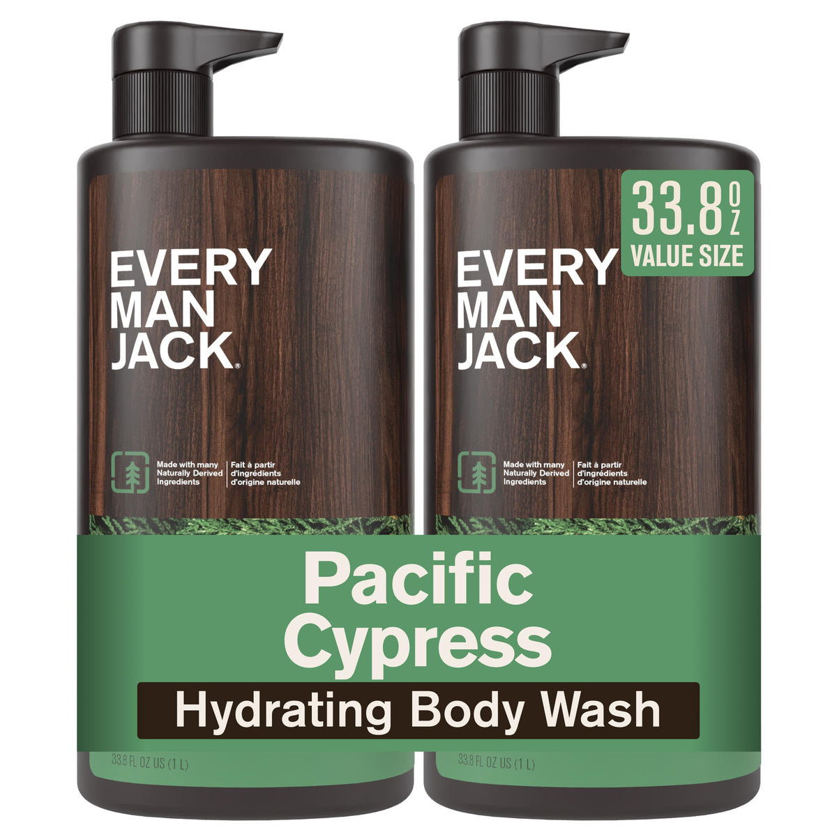 Every Man Jack Hydrating Body Wash for Men, Pacific Cypress front view