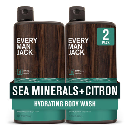 Every Man Jack Hydrating Body Wash for Men Sea Minerals Citron front view