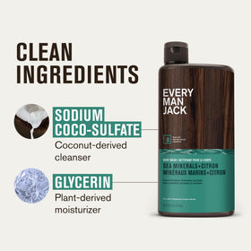 Every Man Jack Hydrating Body Wash Sea Minerals Citron in shower setting