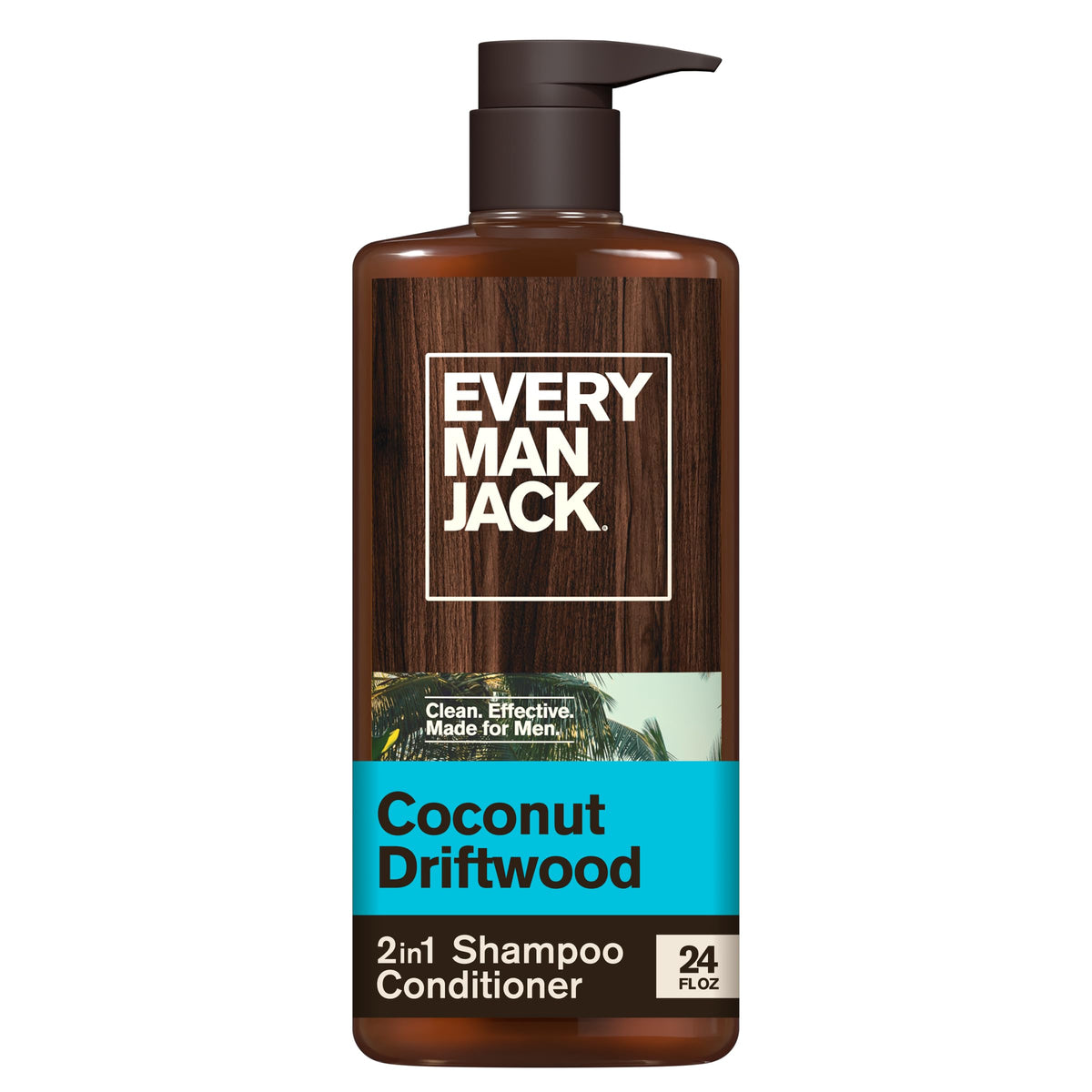 Every Man Jack Men's 2-in-1 Shampoo & Conditioner Coconut Driftwood front view
