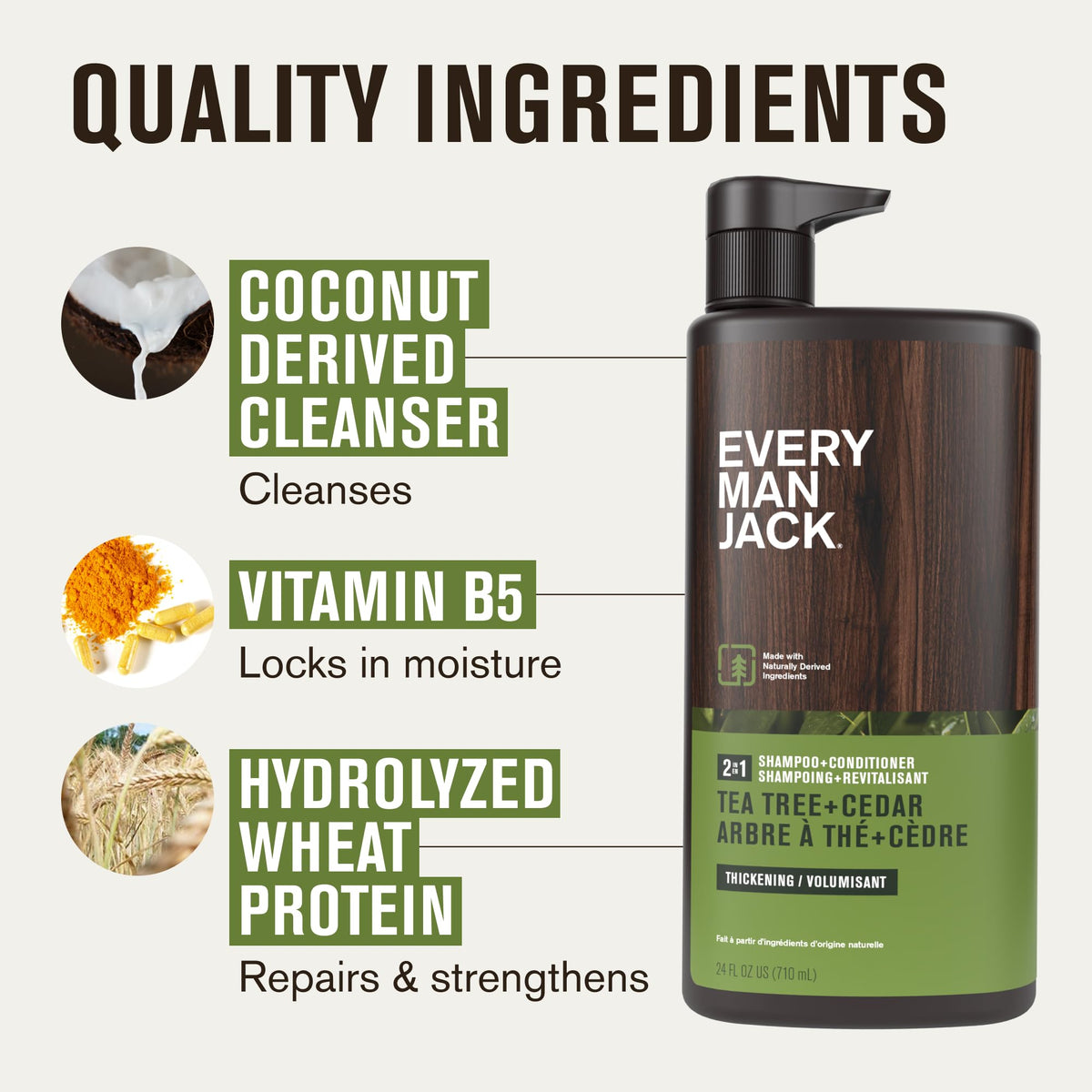 Every Man Jack Men's Tea Tree 2-in-1 Shampoo & Conditioner texture close-up