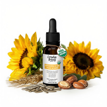 Everyday Beauty Organic Vitamin E Oil for Scars 1oz front view