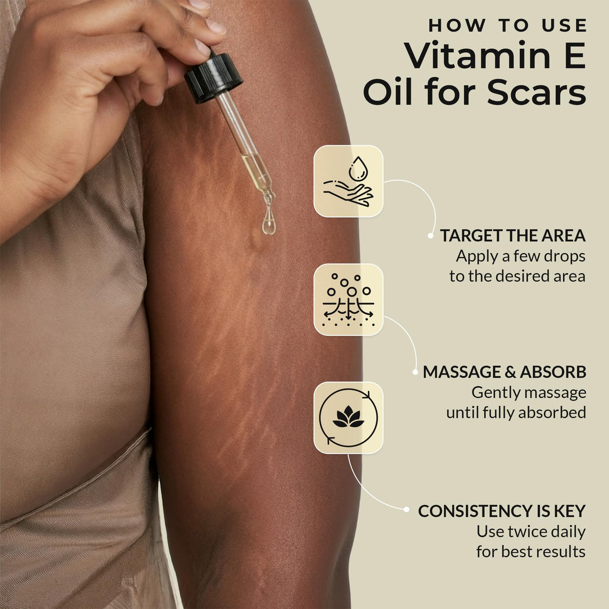 Everyday Beauty Organic Vitamin E Oil for Scars close-up of texture