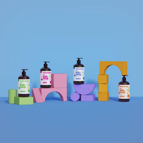 Everyone 3 In 1 Berry Blast Kids Soap with bubbles around it