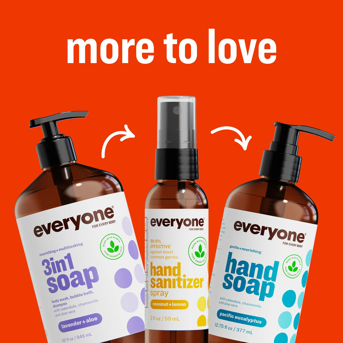 everyone 3-in-1 Kids Body Wash, Bubble Bath & Shampoo, Orange 32oz in a bathroom setting