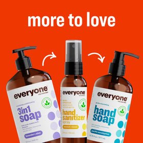 everyone 3-in-1 Kids Body Wash, Bubble Bath & Shampoo, Orange 32oz in a bathroom setting
