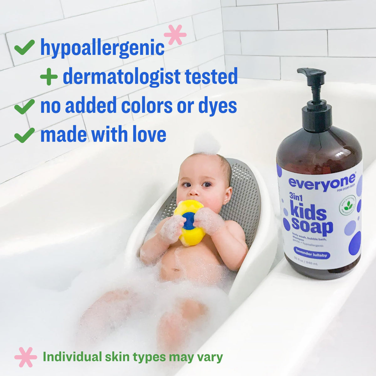 Everyone 3-in-1 Kids Soap Lavender 32 oz back view