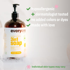 everyone 3-in-1 Soap Coconut Lemon 32oz back view