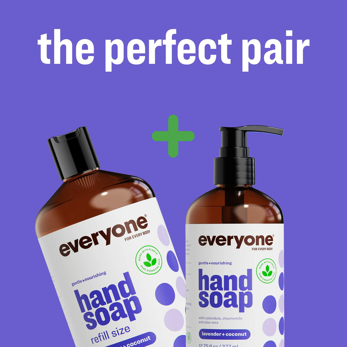 Everyone Liquid Hand Soap Refill bottle with lavender flowers