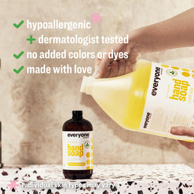Everyone Liquid Hand Soap Refill label close-up showing Meyer Lemon & Mandarin