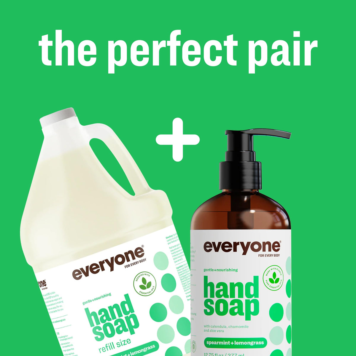 everyone Liquid Hand Soap Refill pouring into a soap dispenser