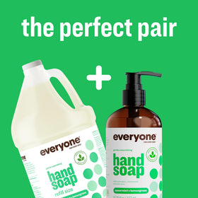 everyone Liquid Hand Soap Refill pouring into a soap dispenser
