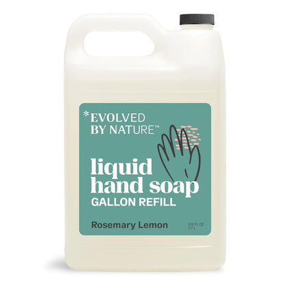 EVOLVED BY NATURE Liquid Hand Soap Refill 128 Oz Rosemary Lemon front view