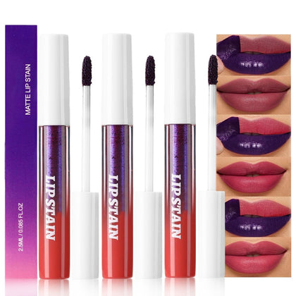 evpct 3 Pcs Lip Stain Set in vibrant shades front view