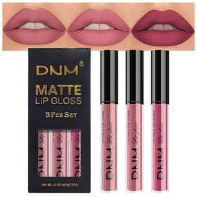 evpct 3 Pcs Liquid Lipstick Set with neutral mauve shades