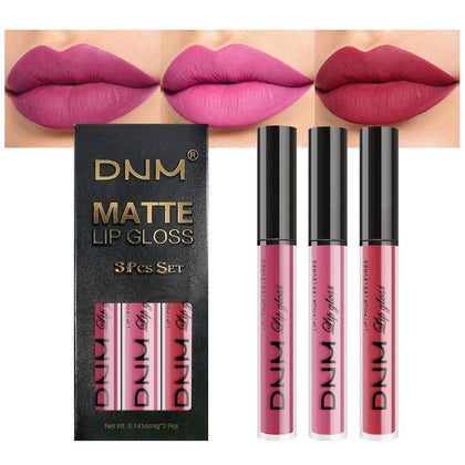 evpct 3 Pcs Matte Liquid Lipstick Set in Rose Red, Warm Pink, Deep Cranberry