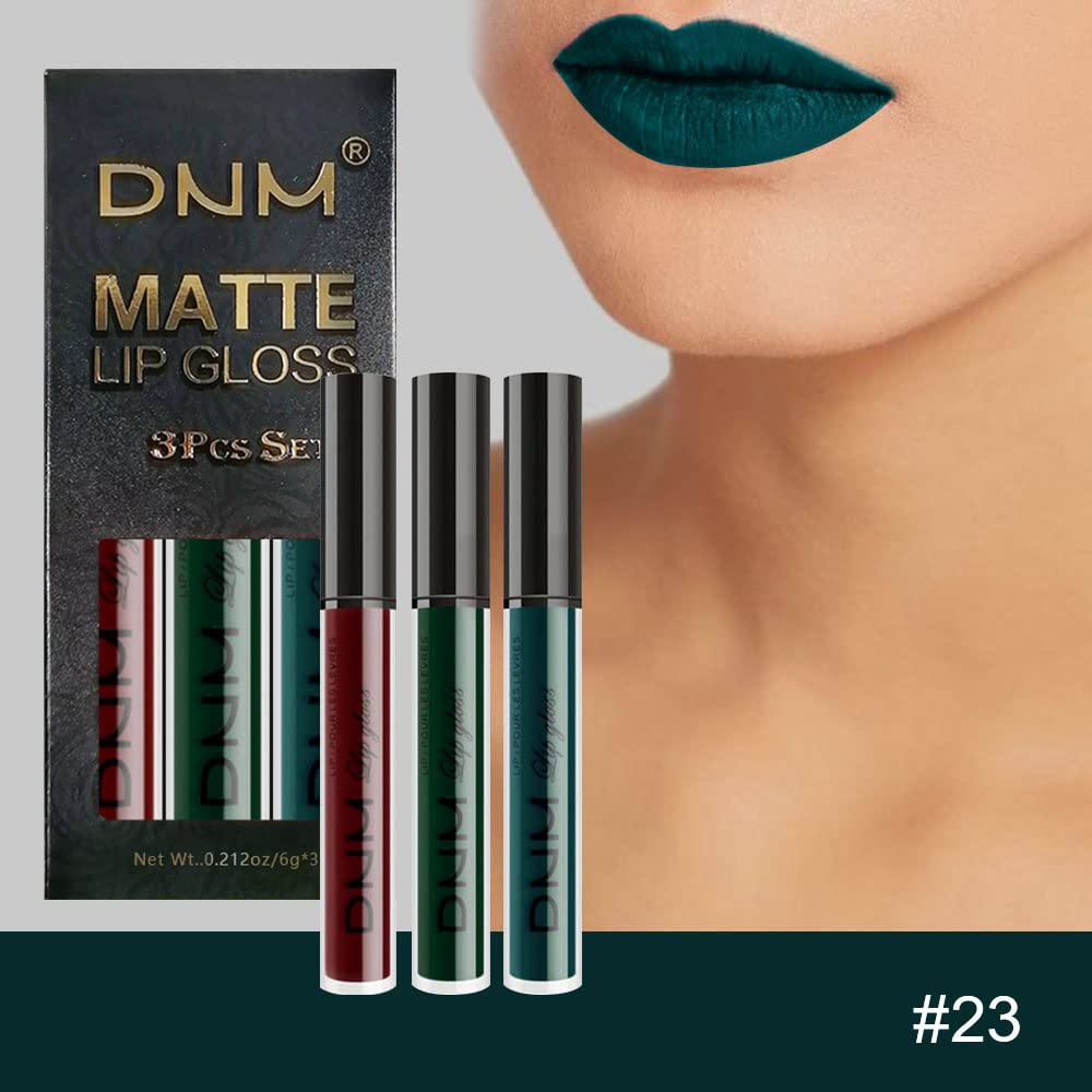 evpct 3Pcs Liquid Lipstick Set close-up of matte finish
