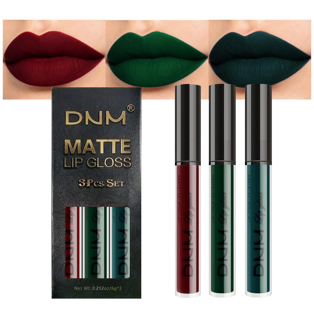 evpct 3Pcs Liquid Lipstick Set front view with three shades